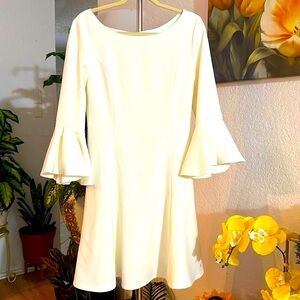 Misslook Ivory bell sleeve dress size 6